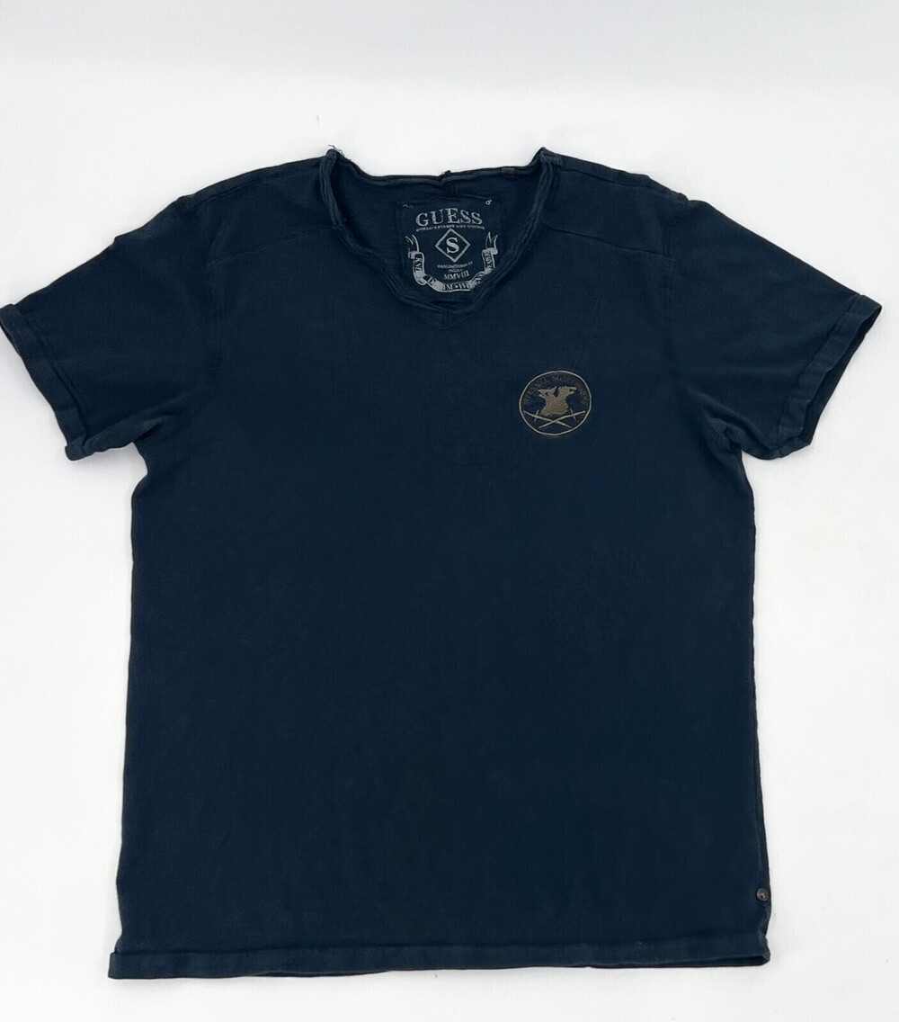 Guess Shirt Mens Small Navy T-Shrit Short Sleeve Graphic - Picture 1 of 10